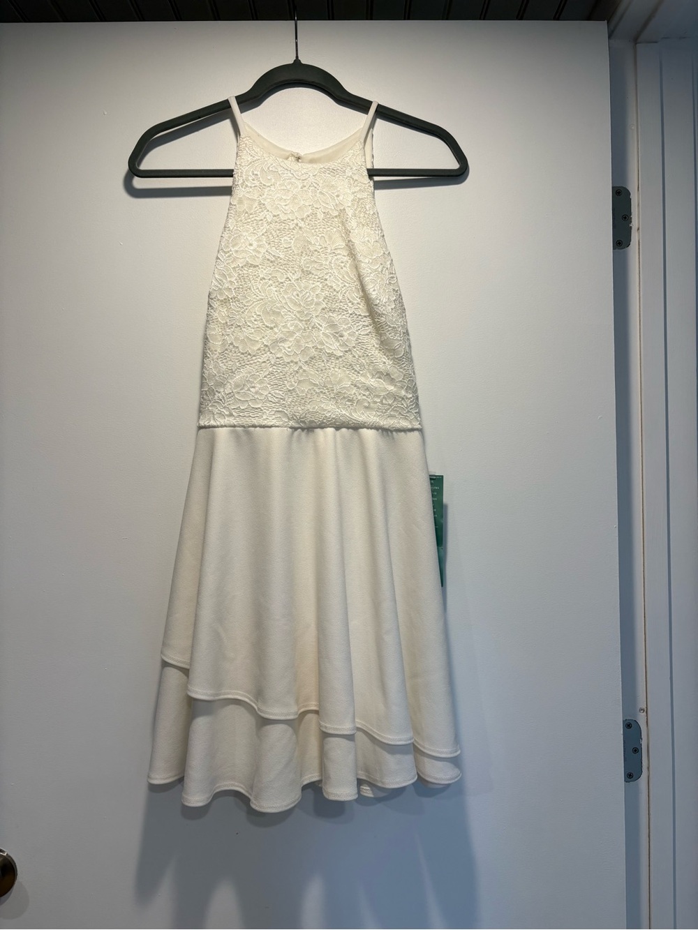 B. Smart Cream Lace Halter Dress for Girls